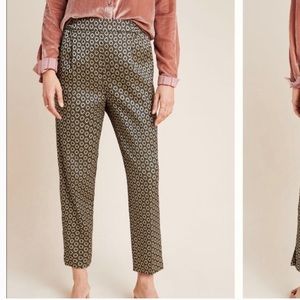 LARKIN JACQUARD TAPERED TROUSERS by Anthropologie